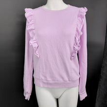 Load image into Gallery viewer, Lands' End Sweatshirt Girls XL 14-16 Purple Ruffle Terry Long Sleeve Pullover XL