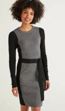 Load image into Gallery viewer, Biden Gray and Black Belted Sweater Dress 8 Petite 8
