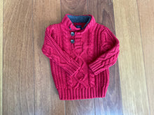 Load image into Gallery viewer, Baby Gap Hvy Red Sherpa Cable Swtr 18 months
