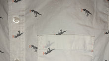 Load image into Gallery viewer, Old Navy white with tiny T-Rexes, long sleeve button-down dress shirt 14
