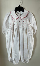 Load image into Gallery viewer, Heirlooms by Polly Flinders White Smocked Corduroy Jumpsuit 18 months

