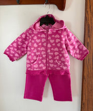 Load image into Gallery viewer, Okie-Dokie Pink Hooded Heart Sweatsuit 12 months
