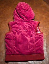 Load image into Gallery viewer, Old Navy velvet and fleece hoodie vest, girls XL, red, faux fur trim Big Kid XL
