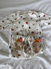 Load image into Gallery viewer, Carter’s Thanksgiving turkey footie zip up sleeper outfit 9 months
