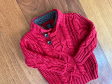 Load image into Gallery viewer, Baby Gap Hvy Red Sherpa Cable Swtr 18 months
