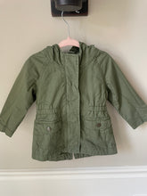 Load image into Gallery viewer, Old Navy army green hooded jacket  12 months
