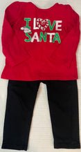 Load image into Gallery viewer, I love Santa shirt &amp; black pants  12 months

