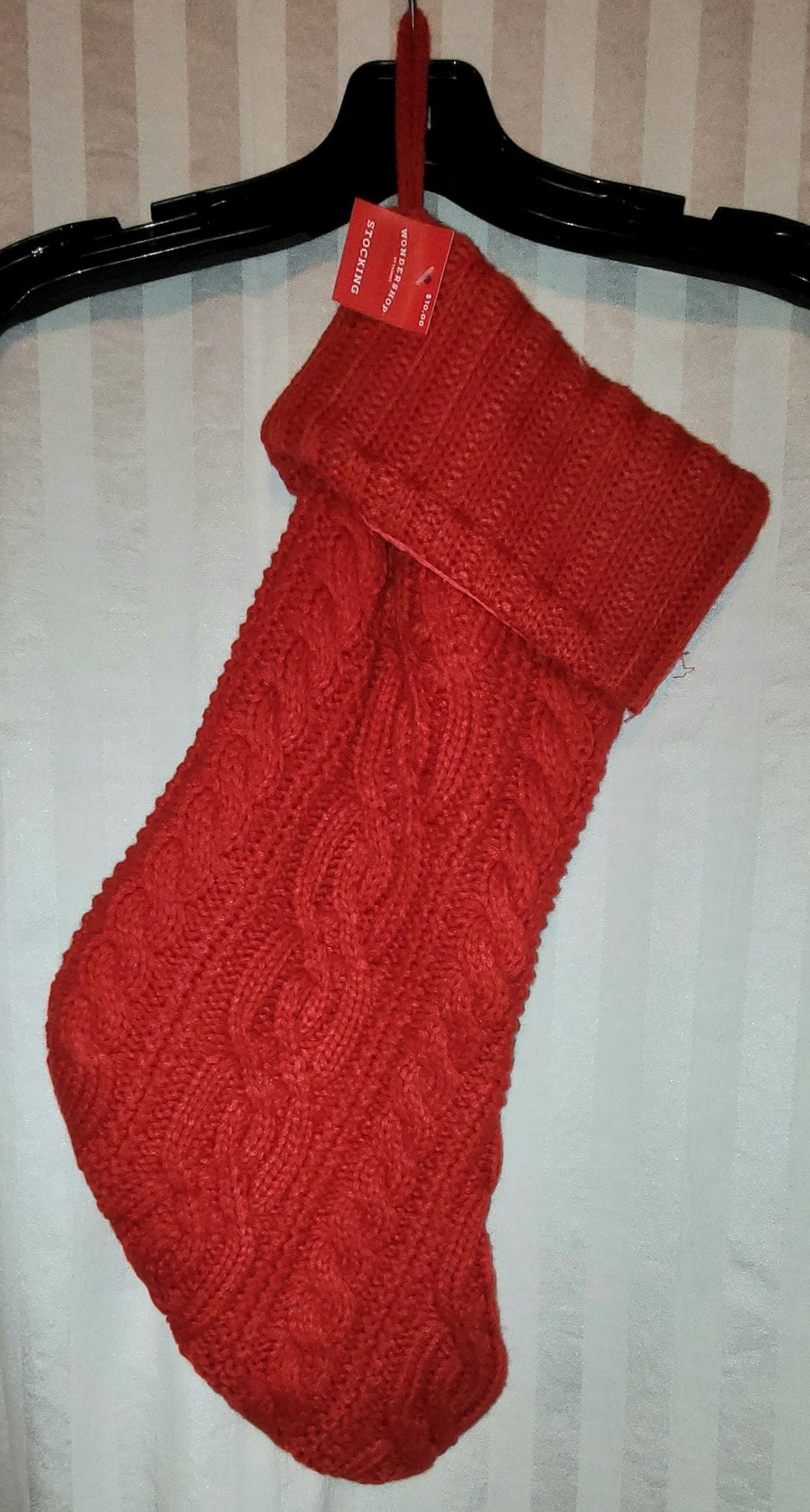 NEW Red knit Christmas Stocking One Size