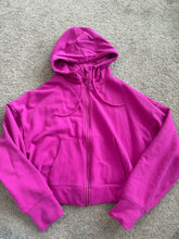 Load image into Gallery viewer, All in motion women’s pink zip crop hoodie size large  Women's Large
