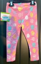 Load image into Gallery viewer, girls' Easter egg print stretch leggings featurin an allover colorful patterned egg design 18 months
