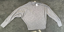 Load image into Gallery viewer, We The Free (Free People) Gray Dolman Sleeve Knit Top Zipper Shoulder X-SMALL Adult XS
