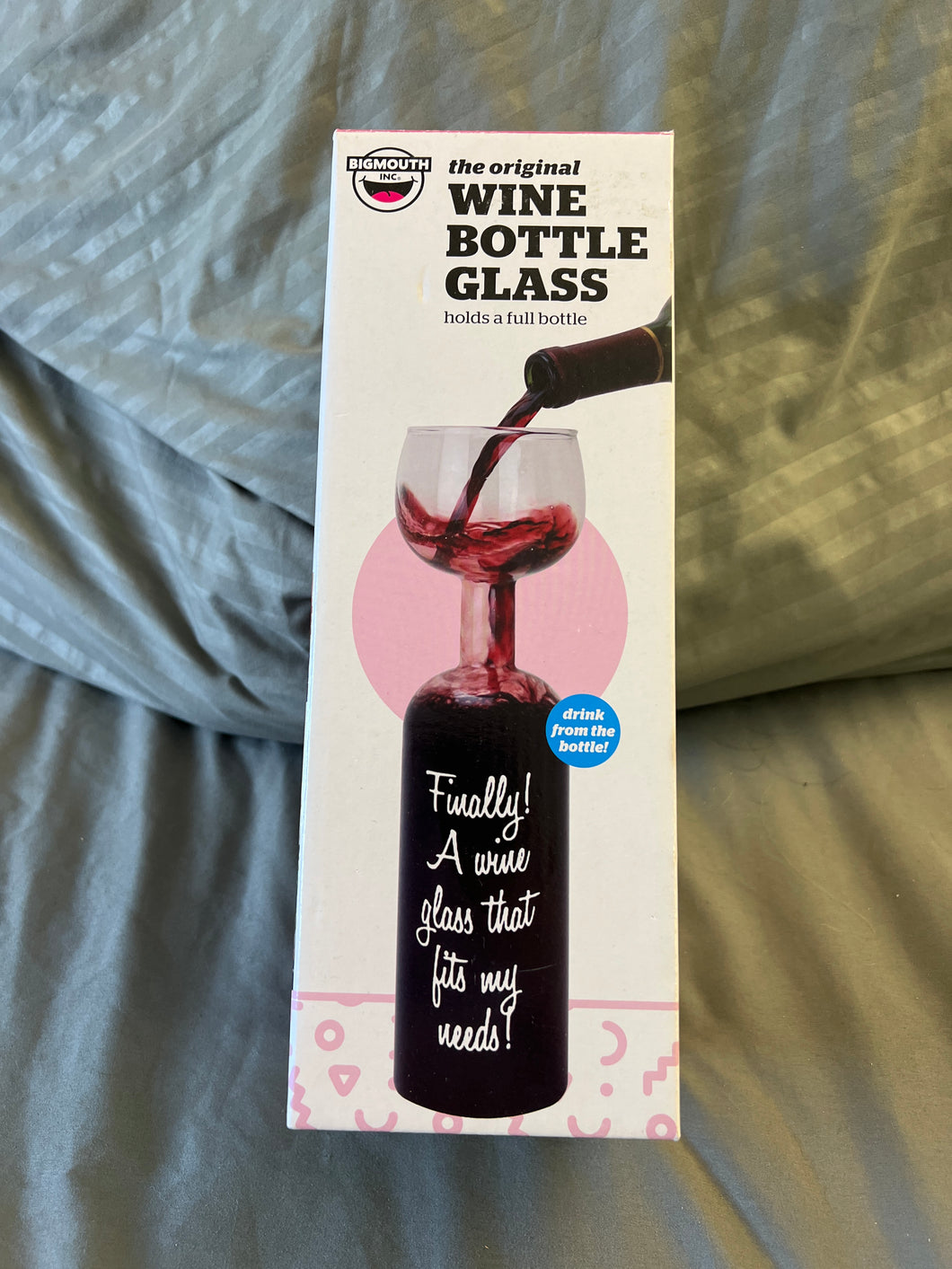 Big mouth wine bottle glass
