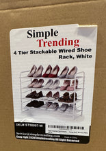 Load image into Gallery viewer, NWT - Simple Trending 4 tier stackable wired shoe rack - fits 16 pairs! One Size
