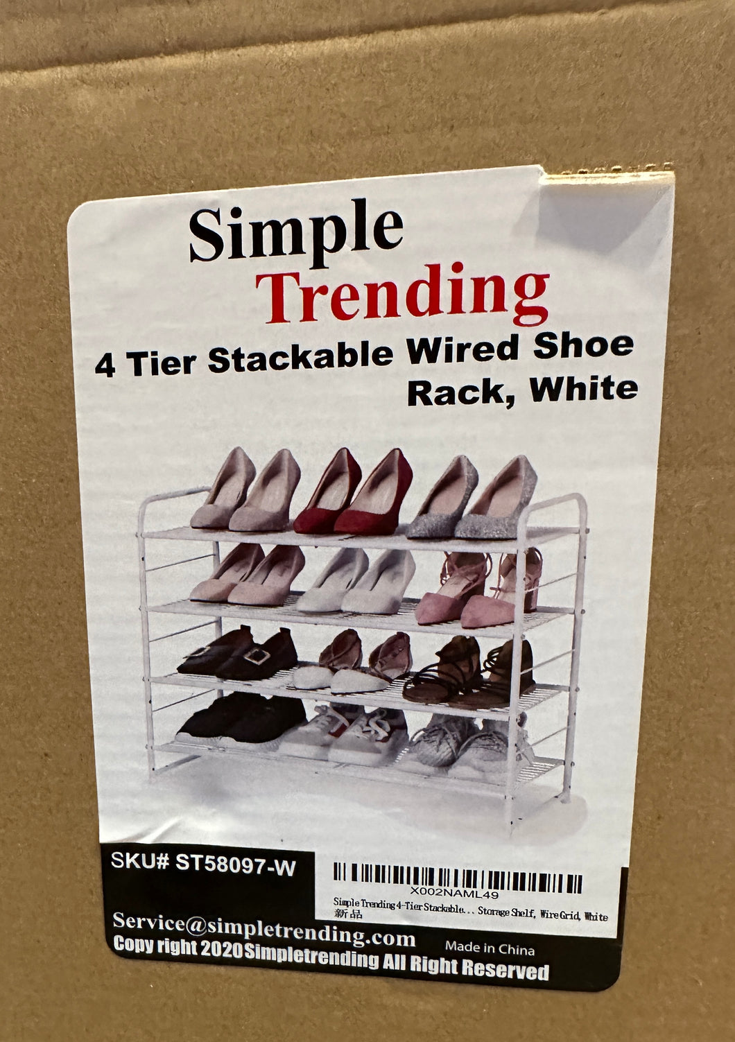 NWT - Simple Trending 4 tier stackable wired shoe rack - fits 16 pairs! One Size