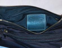 Load image into Gallery viewer, Black Leather and Satin Genuine Coach Purse
