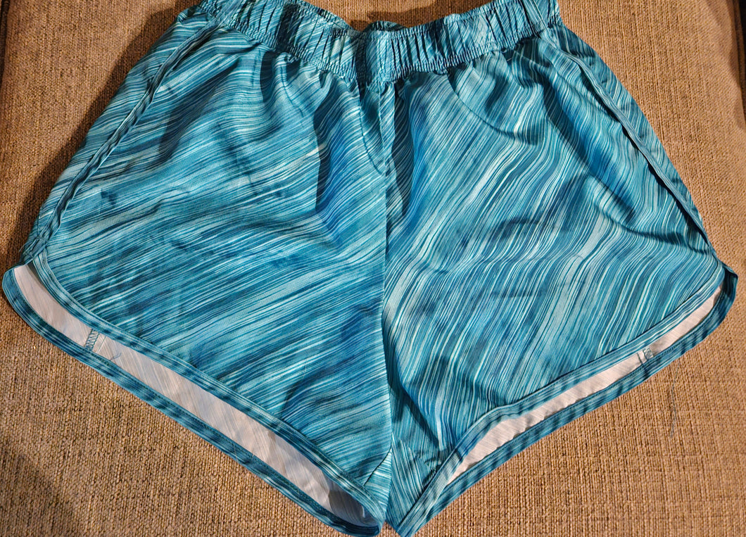 Turquoise print shorts  Adult Small