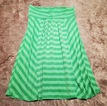 Load image into Gallery viewer, Ella&#39;s Moss Pima cotton skirt, size small, green striped  Adult Small
