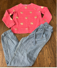 Load image into Gallery viewer, Boden Sweatshirt with Denim Joggers PLEASE READ 11
