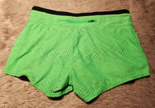 Load image into Gallery viewer, Athleta shorts, size XS, neon green with black liner, zip hip pocket, SUPER CUTE! XXS
