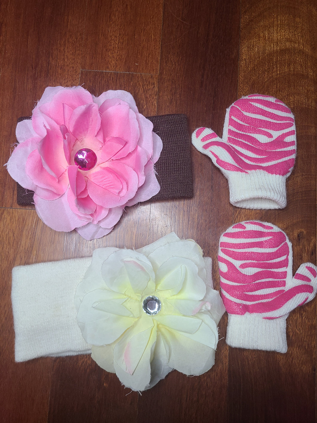 Winter headband with big flower infant-toddler size One Size