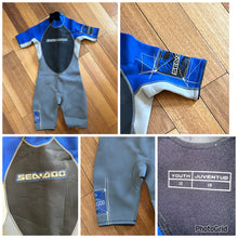 Load image into Gallery viewer, SeaDoo Wet Suit, Blue/Grey color, size 10, unisex. 10
