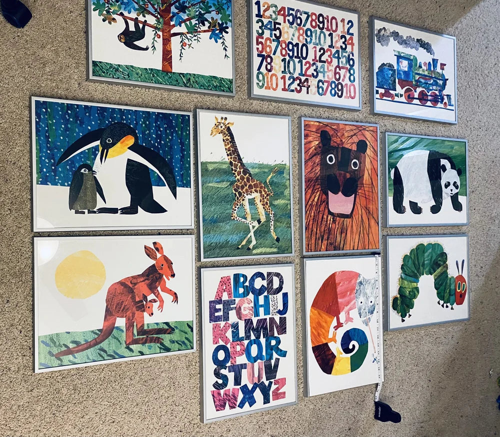11 IKEA Silver Frames and Eric Carle Posters