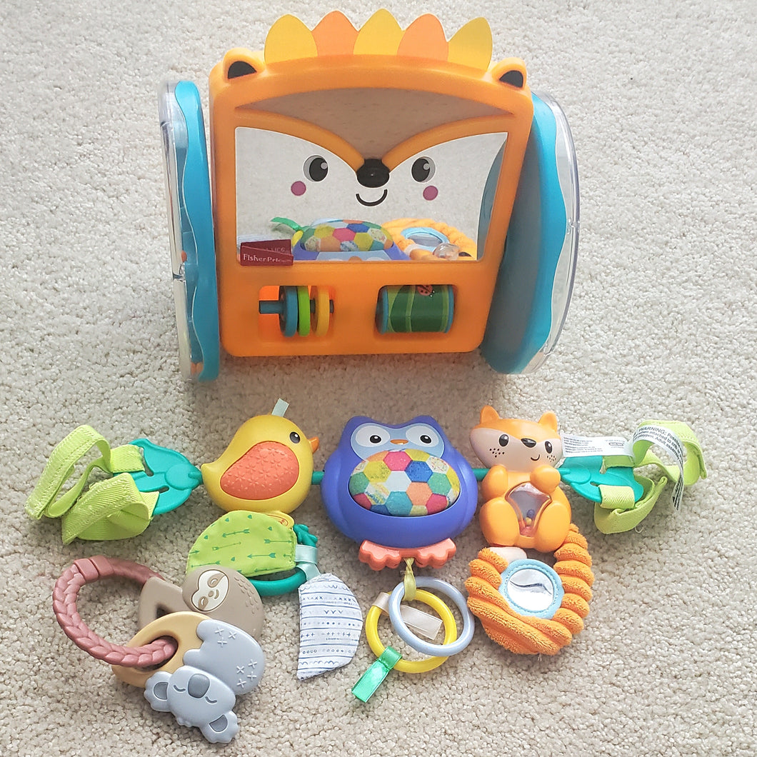 Baby Tummy Time, Carseat, and Rattle Toys