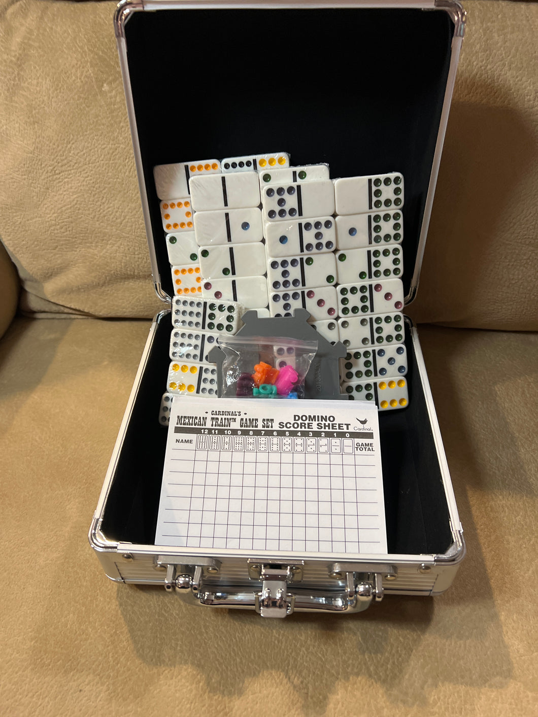 Mexican train set with carrying case