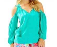 Load image into Gallery viewer, Lilly Pulitzer Finch Cold Shoulder Blouse Adult Small
