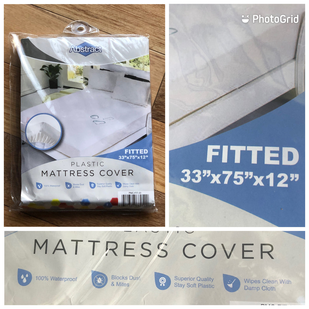 Plastic Mattress Cover, NEW in package.  Size:  33