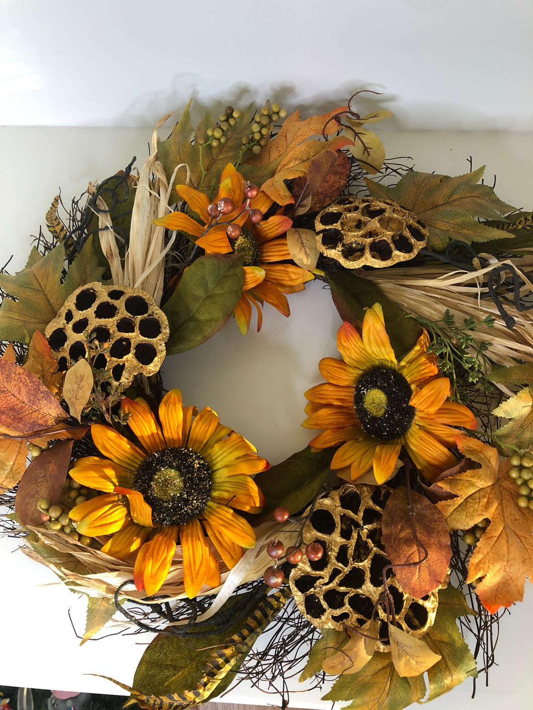Fall sunflower wreath