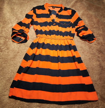 Load image into Gallery viewer, Rue 21 dress, size medium adult, coral and navy stripe Adult Medium

