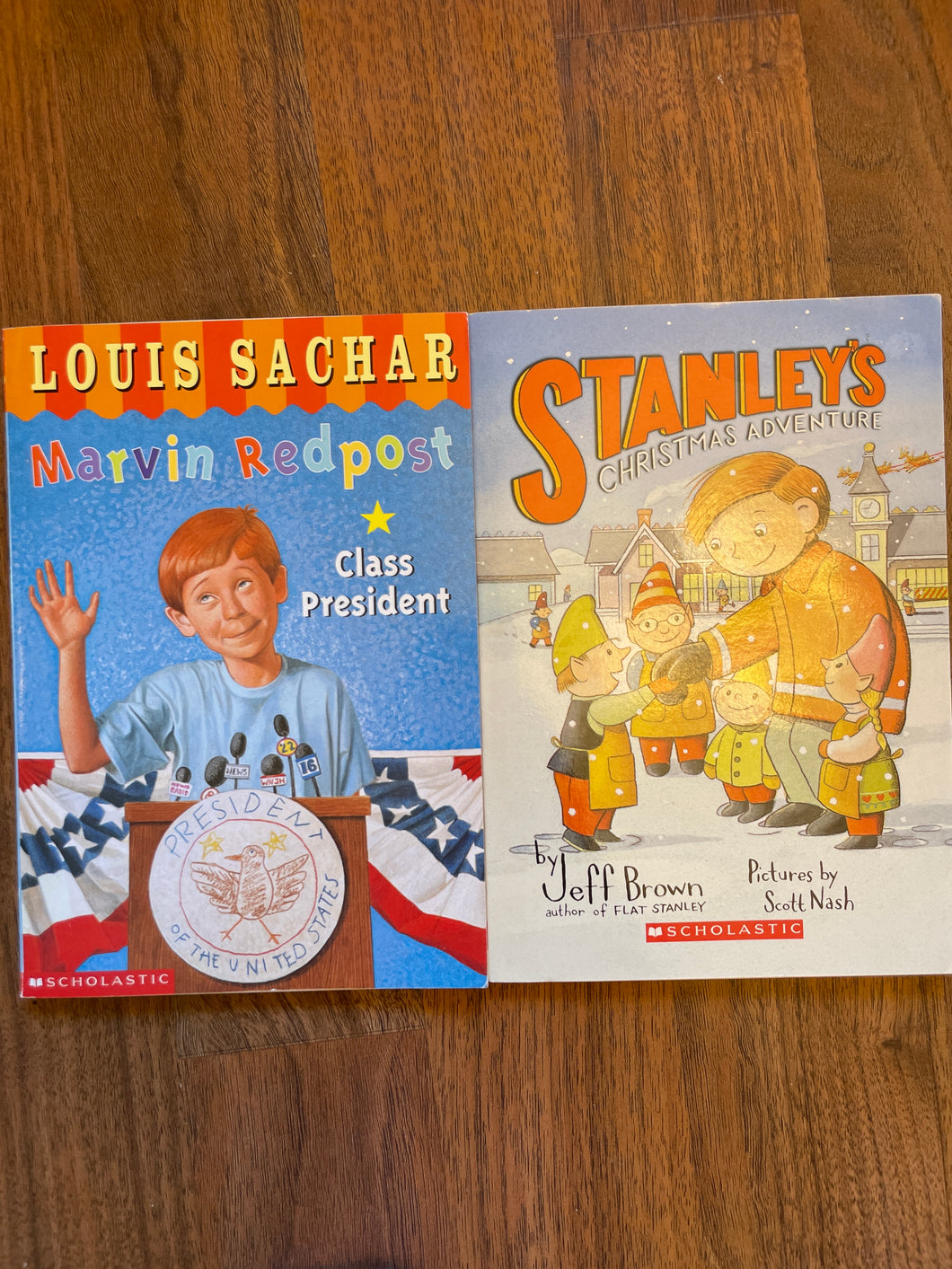 Set of 2 books Marvin Redpost by Louis Sachar and Flat Stanley Christmas