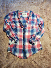 Load image into Gallery viewer, Abercrombie Kids plaid button up shirt pink and blue size large Large
