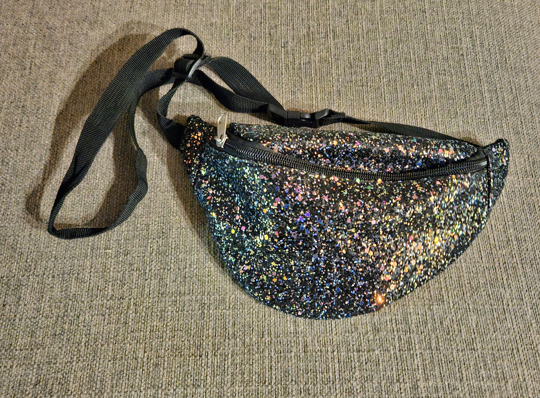 Black sparkle belt bag /pack One Size
