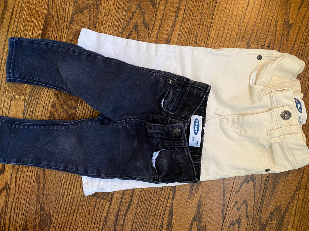 Bundle of 2 18-24 month old navy stretch jeans 24 months