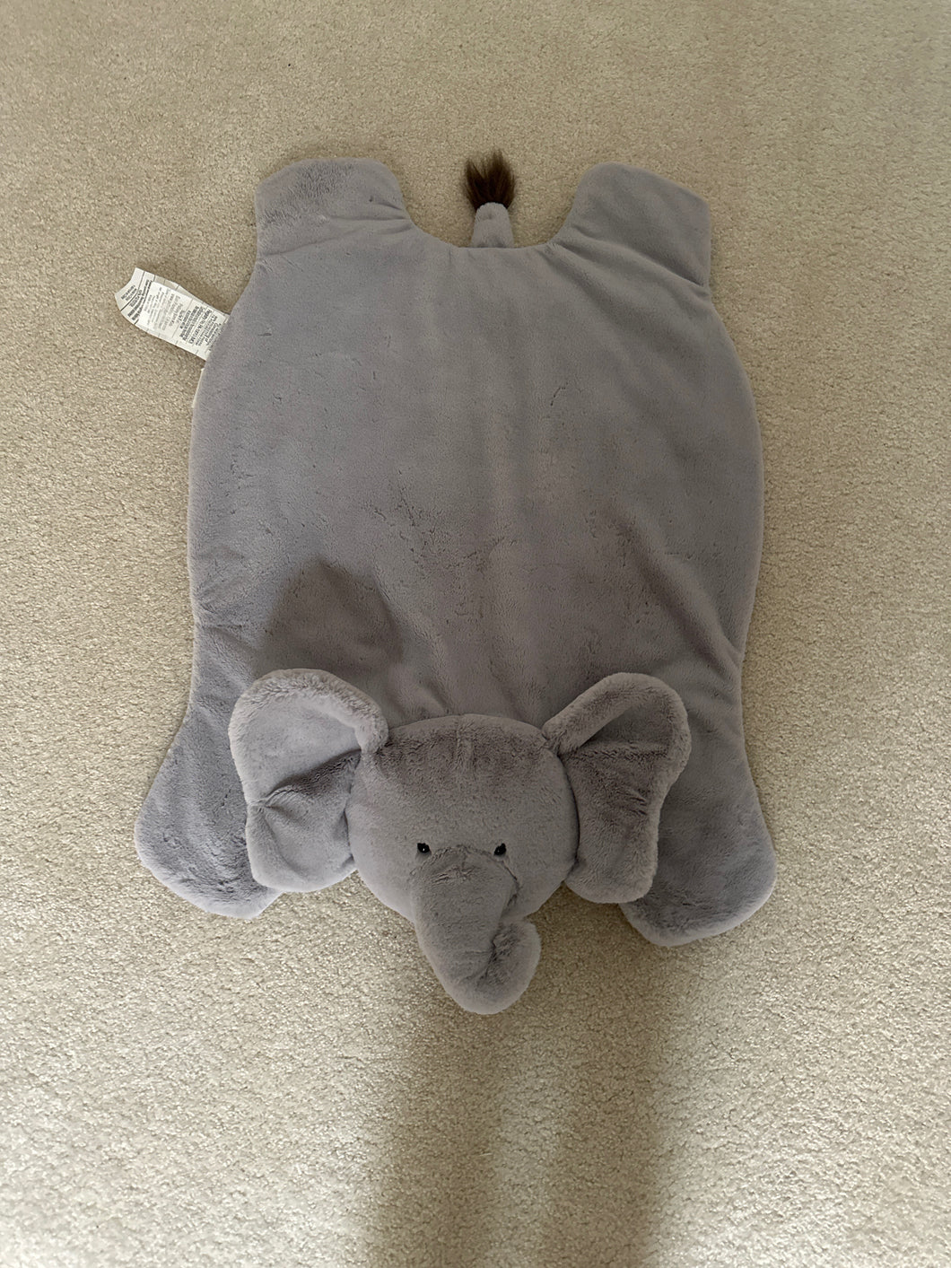 Pottery Barn grey elephant plush playmat