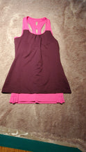 Load image into Gallery viewer, Aspire tank top, size small, dual layer, burgundy, pink Adult Small
