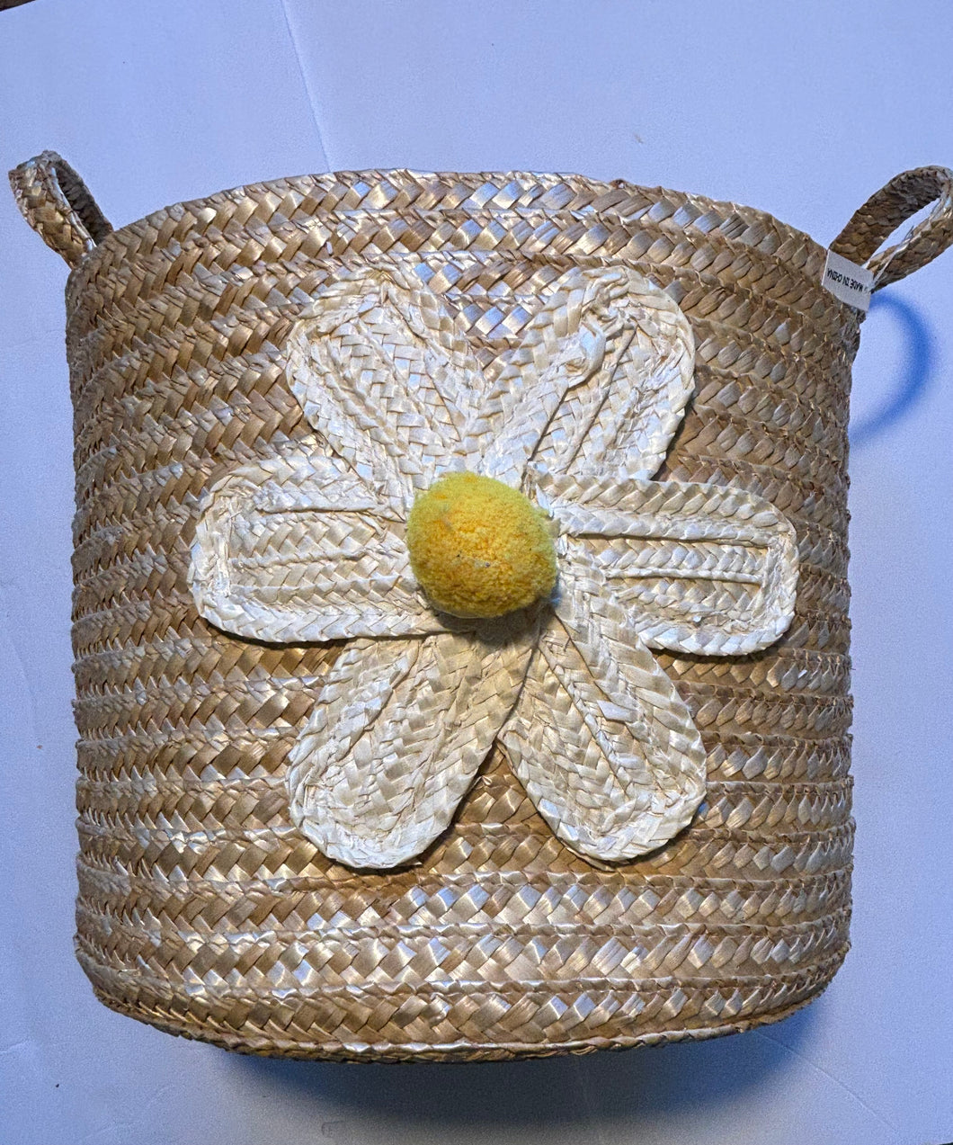 Natural weave basket with Flower ADD SIZE - NWT