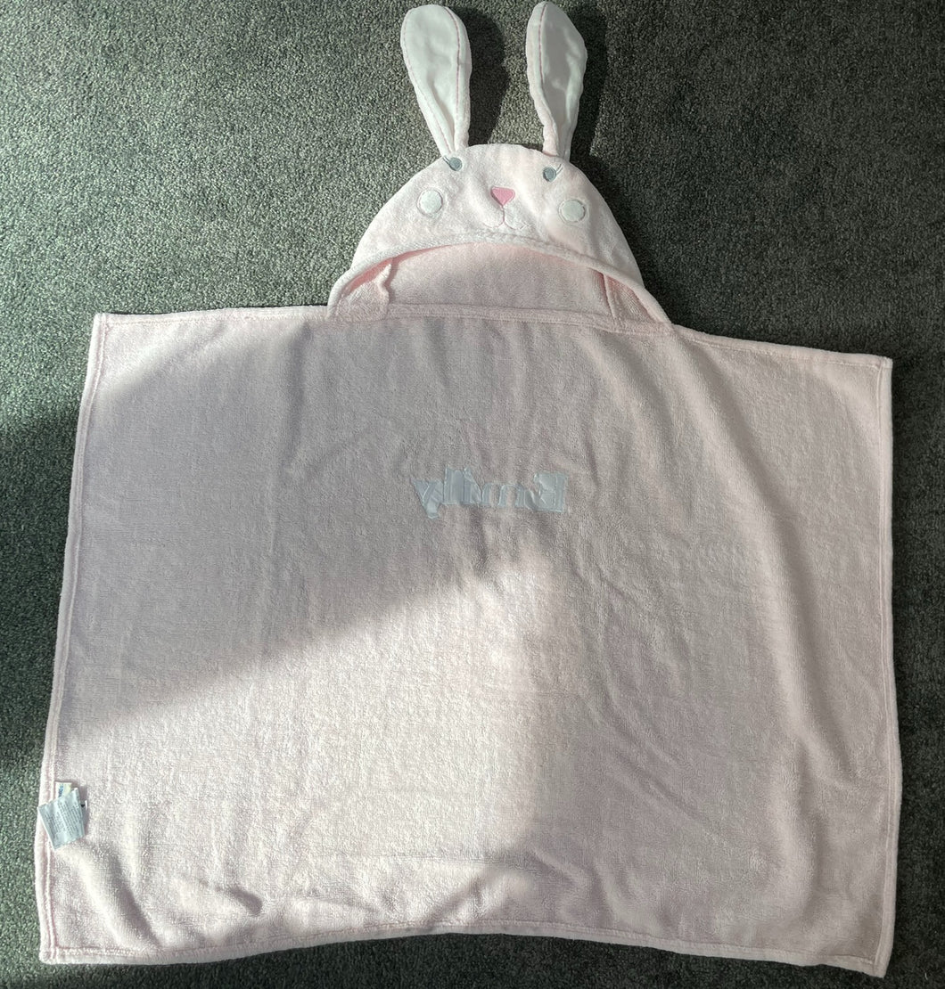 Pottery Barn Kids Pink EMILY Bunny Rabbit (Easter) Hooded Bath Towel One Size 100% Cotton One Size