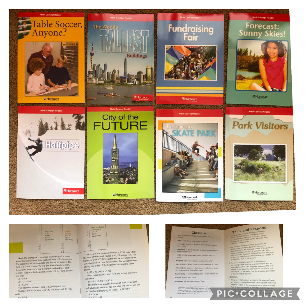Math Concept Readers - 8 books - grade 5 level