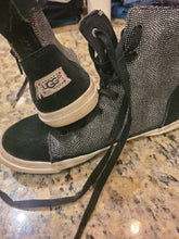 Load image into Gallery viewer, Ugg high top gym shoes black with silver sparkle 2
