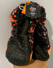Load image into Gallery viewer, Hyde &amp; Eek Sequins Gripper Halloween Pumpkin Slipper Socks Adult Medium
