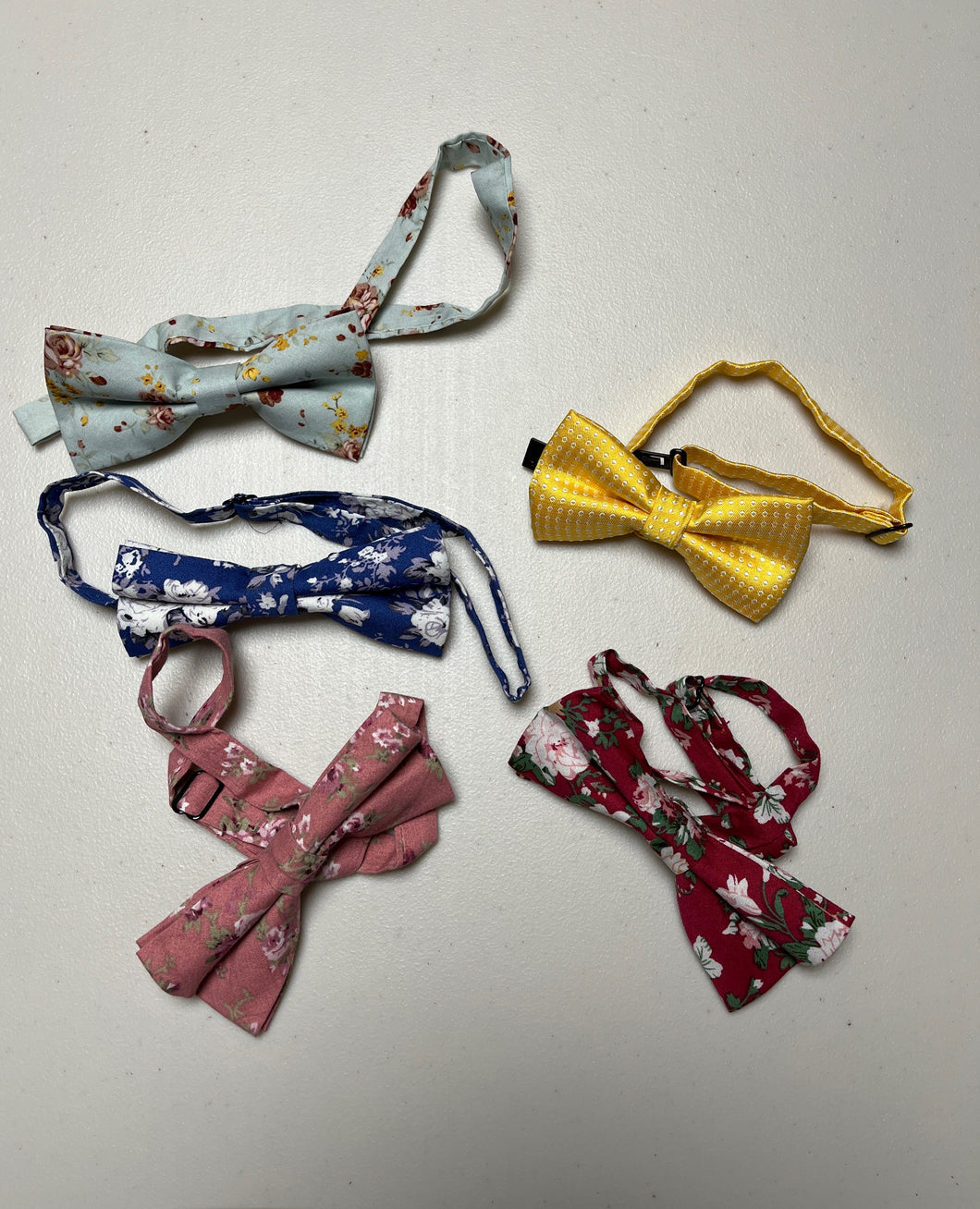 Lot of 5 Boys Bow Ties with clasps One Size