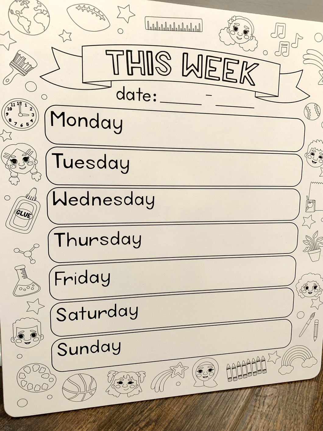Large Dry-Erase Weekly Planner Board NEW