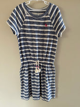 Load image into Gallery viewer, Abercrombie kids size 11/12 blue/cream striped dress 11
