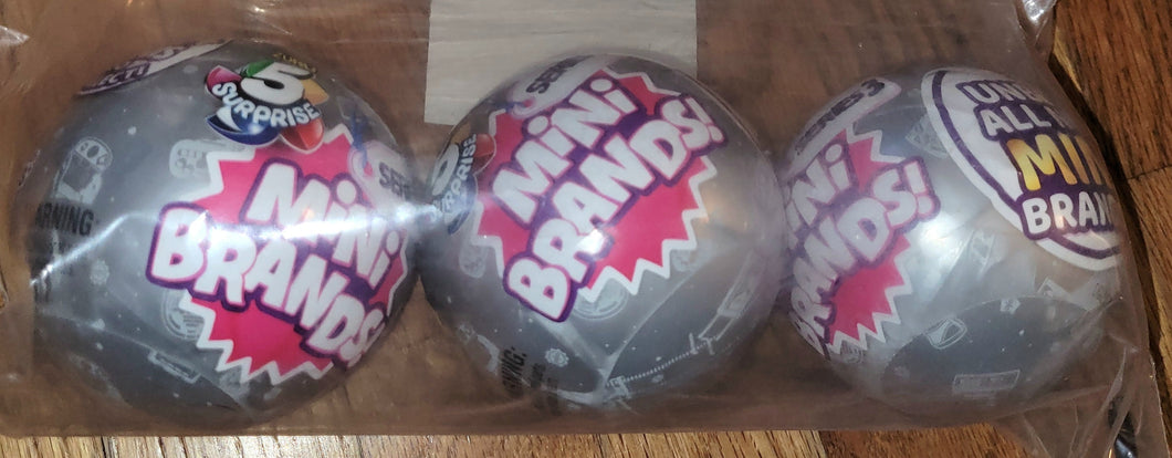 NEW Lot of 3 Mini Brands Surprise Balls Series 3