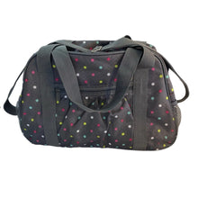 Load image into Gallery viewer, EUC Thirty-One 31 All in Tote Confetti Polka Dot Grey Carry On Weekend Bag/Gym Bag One Size
