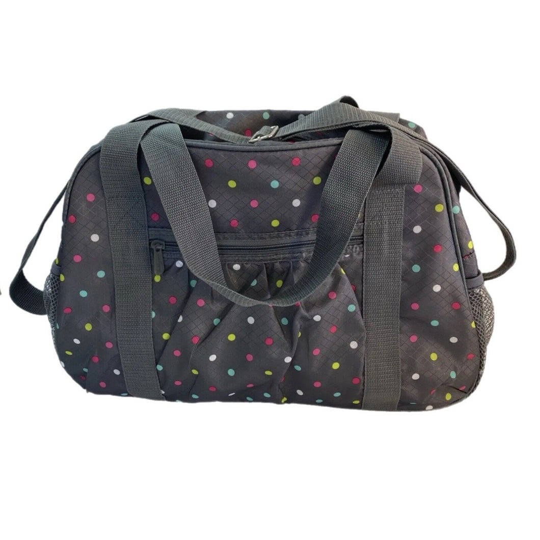 EUC Thirty-One 31 All in Tote Confetti Polka Dot Grey Carry On Weekend Bag/Gym Bag One Size