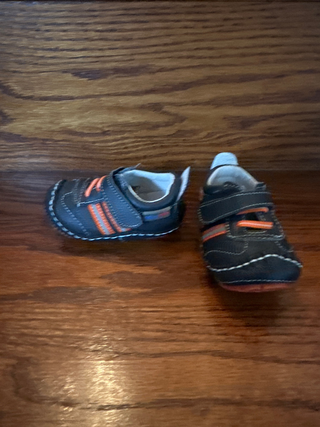 Riley Roos shoes- navy & orange  3 months
